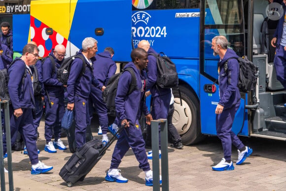 Arrivée de l'équipe de France de football (Les Bleus) à l'hôtel Hyperion à Leipzig, le 20 juin 2024.
