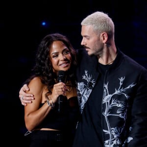 Exclusif - M. Pokora (Matt Pokora) et sa femme Christina Milian - Surprises - Enregistrement de l'émission "La boîte à secrets N°17", présentée par F.Bollaert et diffusée le 19 janvier 2024 sur France 3 © Christophe Clovis / Bestimage