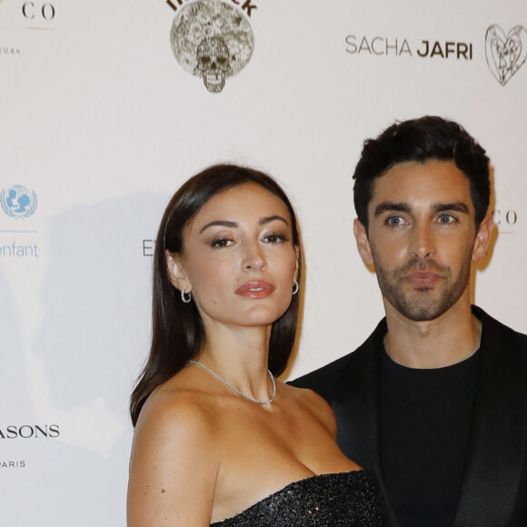 Rachel Legrain-Trapani (Miss France 2007) et son compagnon Valentin Léonard - Photocall de la 10ème édition du "Global Gift Gala 2021" à l'hôtel Four Seasons Hotel George V à Paris le 30 octobre 2021.  © Marc Ausset Lacroix/Bestimage