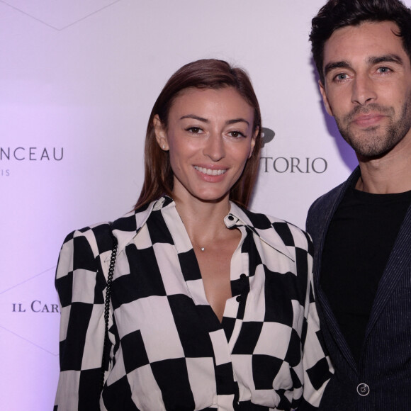 Rachel Legrain-Trapani (Miss France 2007) et son compagnon Valentin Léonard - Inauguration du restaurant italien gastronomique "Il Carpaccio" au Royal Monceau à Paris le 6 octobre 2021.  © Rachid Bellak/Bestimage