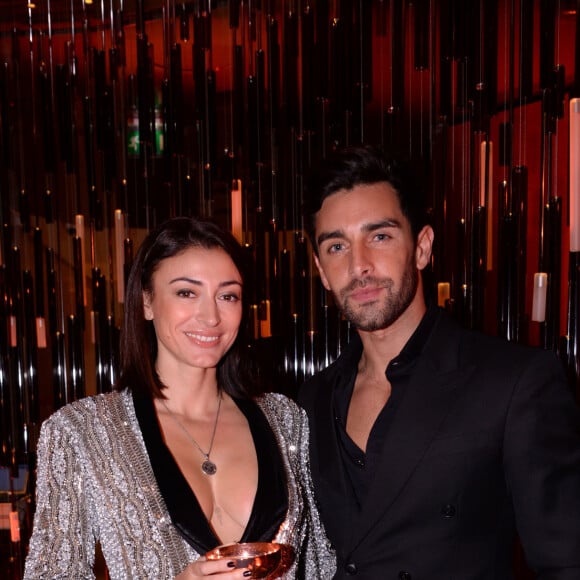 Exclusif - Rachel Legrain-Trapani (Miss France 2007) et son compagnon Valentin Leonard - Soirée de lancement du nouveau parfum Boss "The scent absolute" à l'hôtel Mandarin Oriental à Paris le 13 novembre 2019. © Rachid Bellak/Bestimage