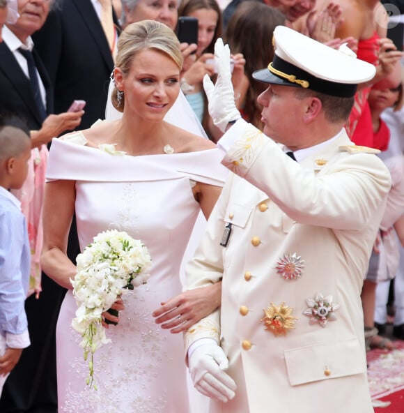 Le prince Albert de Monaco et la princesse Charlene célèbrent cette année leurs 13 ans de mariage, soit leurs noces de muguet
Mariage du prince Albert de Monaco et de la princesse Charlene.