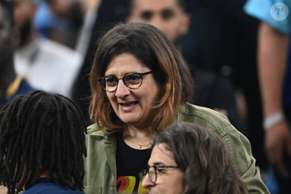 Fayza Lamari, mère de Kylian Mbappé dans les tribunes du match "France - Argentine (3-3 - tab 2-4)" en finale de la Coupe du Monde 2022 au Qatar, le 18 décembre 2022. © Philippe Perusseau / Bestimage