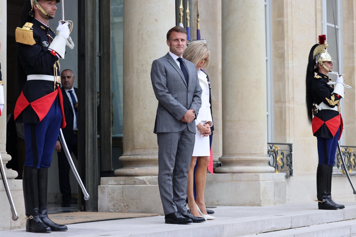 Photo : Le Président de la République française, Emmanuel Macron et la ...