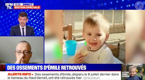 Selon eux, il est impossible que le garçon de deux ans et demi soit allé seul à l'endroit où ses os ont été retrouvés.
François Daoust, l'ex-directeur de l'IRGCN et du pôle judiciaire de la gendarmerie au micro de BFMTV pour se livrer sur la rapide identification du corps d'Emile.