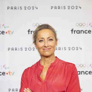 Anne Sophie Lapix lors de la présentation des journalistes et chroniqueurs de France Télévisions pour les Jeux Olympiques 2024 au musée de l'Homme à Paris, le 11 juin 2024. © Pierre Perusseau / Bestimage 