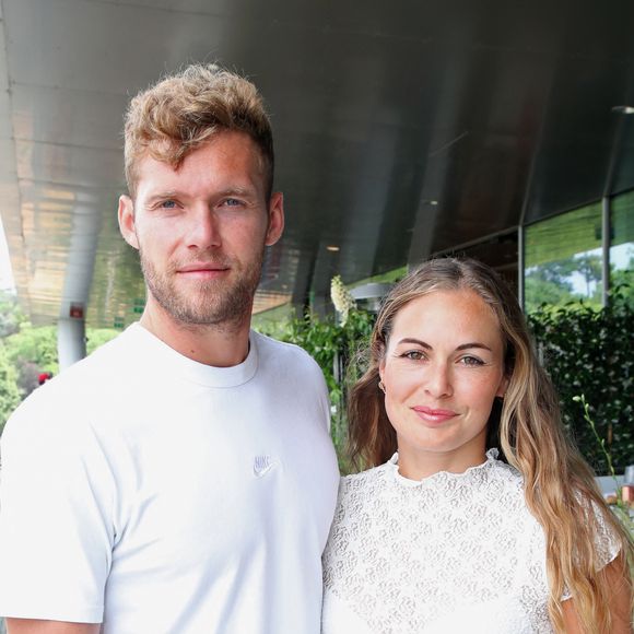 Exclusif - Kevin Mayer (Athlète français) et sa femme Delphine - Célébrités au Déjeuner France TV lors des Internationaux de France de Tennis de Roland Garros 2023 - Jour 15 à Paris le 11 Juin 2023. © Bertrand Rindoff / Bestimage