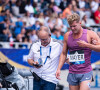Le champion a réussi à se relever et n'a pas eu besoin du fauteuil roulant pour sortir de piste 
 
Kevin Mayer lors du meeting d'athlétisme de Paris 2024, le 7 juillet 2024.