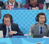 Le binôme de Bixente Lizarazu est père de 5 enfants
 
Les commentateurs Bixente Lizarazu et Grégoire Margotton lors de la 8ème de finale du match de coupe du monde opposant l'Angleterre à la Colombie au stade Spartak à Moscow, Russie, le 3 juillet 2018. L'Angleterre a gagné le match 4-3 aux tirs au but après un match nul 1-1. © Cyril Moreau/Bestimage