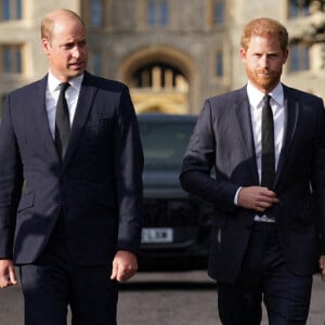 Les deux frères ne s'adressent plus la parole et ne semblent pas prêts à faire la paix. 
Le prince de Galles William et le prince Harry, duc de Sussex à la rencontre de la foule devant le château de Windsor, suite au décès de la reine Elisabeth II d'Angleterre.