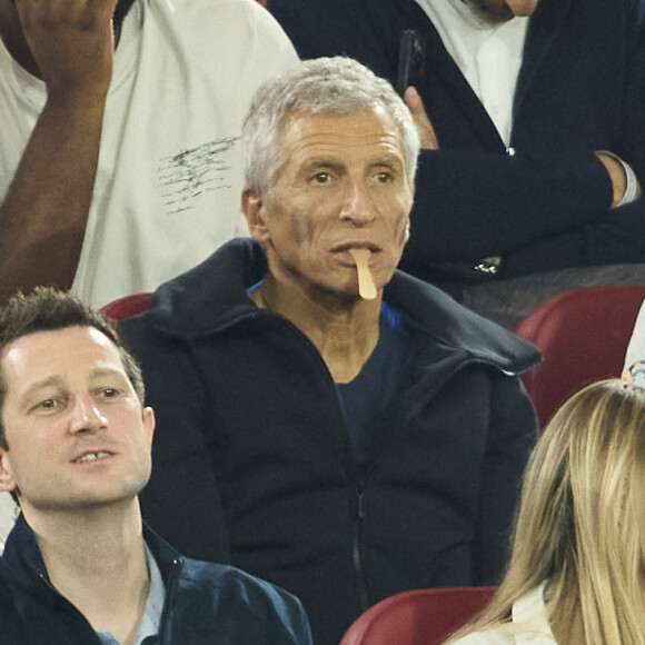 Nagui - Célébrités dans les tribunes du match du groupe D de l'Euro 2024 entre l'équipe de France face à l'Autriche (1-0) à Dusseldorf en Allemagne le 17 juin 2024. © Cyril Moreau/Bestimage