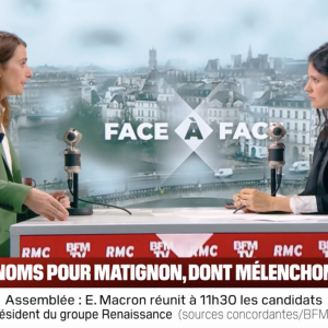 Marine Tondelier invitée d'Apolline de Malherbe dans le "Face à Face" de BFMTV