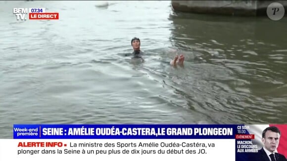 Amélie Oudéa-Castéra a volé la vedette à Anne Hidalgo en s'élançant la première dans le fleuve parisien.