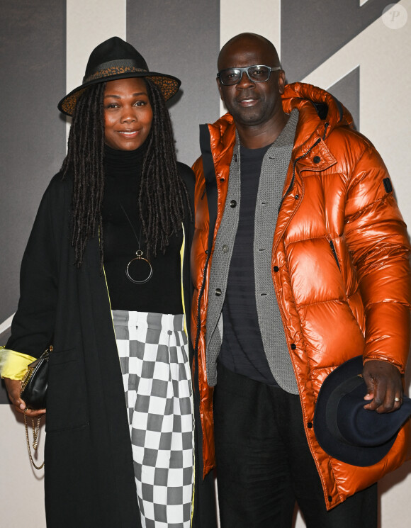 Exclusif - Kareen Guiock et Lilian Thuram - Photocall de l'avant-première du film "Les Trois Mousquetaires : D'Artagnan" aux Invalides à Paris le 21 mars 2023. © Guirec / Moreau / Jacovides / Bestimage