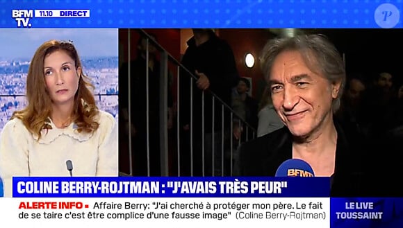 Coline Berry-Rojtman, fille de Richard Berry invitée de BFMTV dans l'émission de Bruce Toussaint le 4 mars 2021... © Capture TV BFMTV via Bestimage