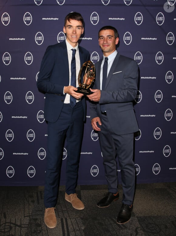 Romain Bardet et Yann Cucherat - 14ème Nuit du Rugby à l'Olympia à Paris le 18 Septembre 2017. © Denis Guignebourg/Bestimage 