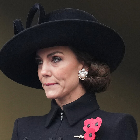 Catherine Kate Middleton, princesse de Galles - La famille royale honore les disparus des deux guerres mondiales lors de la cérémonie Remembrance Sunday ( Dimanche du souvenir ) au Cénotaphe à Londres le 12 novembre 2023. 