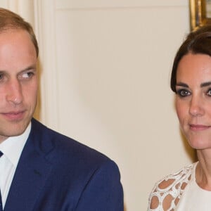 La duchesse de Cambridge, Catherine Kate Middleton et le prince William lors d'une réception à Canberra dans le cadre du voyage en Australie et Nouvelle-Zélande, le 24 avril 2014 