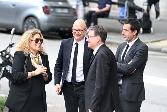 Ara Aprikian, Rodolphe Belmer - Arrivées aux obsèques de Nonce Paolini en l'église Saint-Honoré-d'Eylau, 66 bis, avenue Raymond-Poincaré à Paris, France, le 23 juillet 2024.