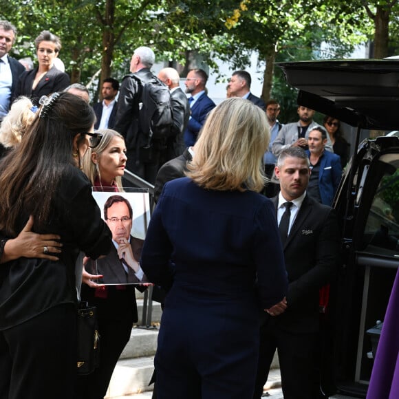 Famille et proche - Sorties des obsèques de Nonce Paolini en l'église Saint-Honoré-d'Eylau, 66 bis, avenue Raymond-Poincaré à Paris, France, le 23 juillet 2024.