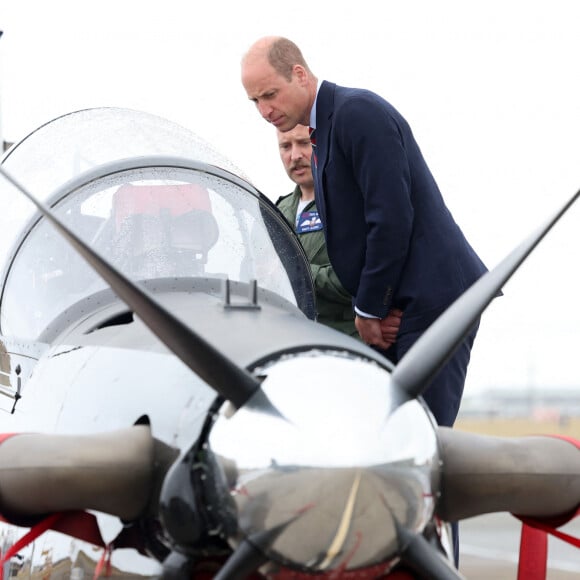 Le prince William de Galles, en tant que commodore de l'air, s'est rendu dans son ancienne base de la Royal Air Force à Holyhead sur l'île d'Anglesey, où il a passé trois ans en tant que pilote d'hélicoptère. Le 9 juillet 2024 © Chris Jackson / Bestimage 