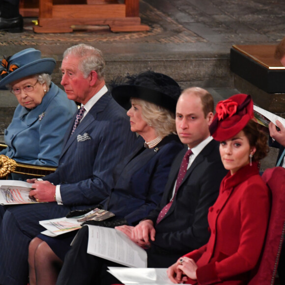 Le prince Edward, comte de Wessex, Sophie Rhys-Jones, comtesse de Wessex, Le prince William, duc de Cambridge, et Catherine (Kate) Middleton, duchesse de Cambridge,
Le prince Charles, prince de Galles, et Camilla Parker Bowles, duchesse de Cornouailles, La reine Elisabeth II d'Angleterre, Le prince Harry, duc de Sussex, Meghan Markle, duchesse de Sussex - La famille royale d'Angleterre lors de la cérémonie du Commonwealth en l'abbaye de Westminster à Londres le 9 mars 2020. 