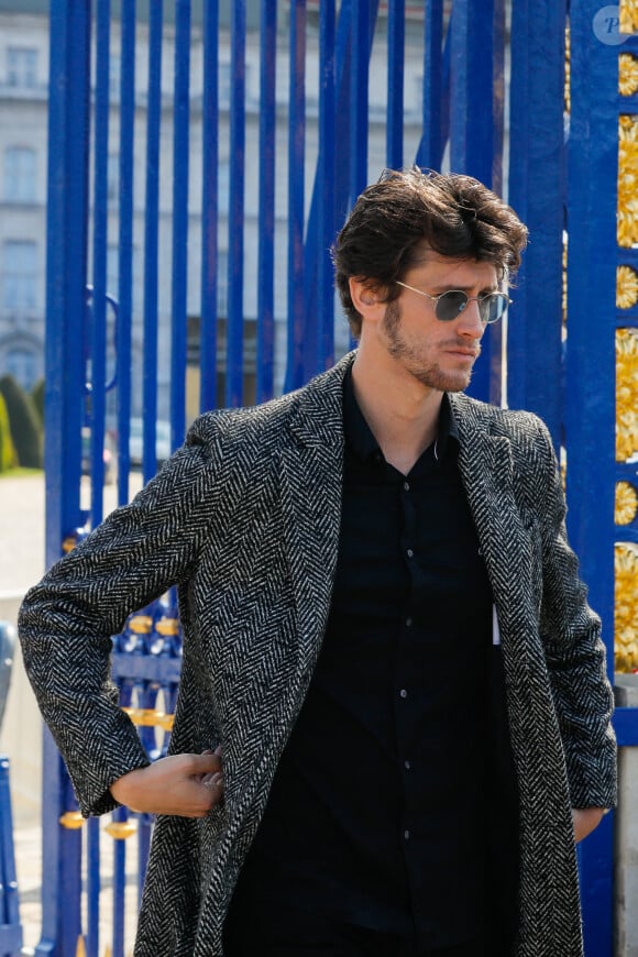 Jean-Baptiste Maunier - Sorties de l'hommage funèbre à Jacques Perrin aux Invalides à Paris, France, le 29 avril 2022. © Christophe Clovis/Bestimage