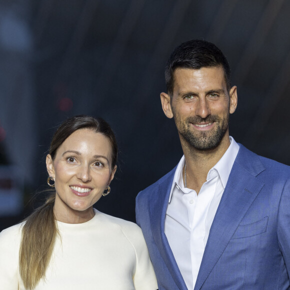 Novak Djokovic et sa femme Jelena - Photocall du dîner "Prelude pour les JO" à la Fondation Vuitton à Paris, France, le 25 juillet 2024. © Olivier Borde/Bestimage