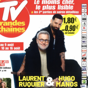 Laurent Ruquier et Hugo Manos font le bilan de leur expérience en couple des "Traîtres", en une de "TV Grandes Chaînes" ce lundi 29 juillet.