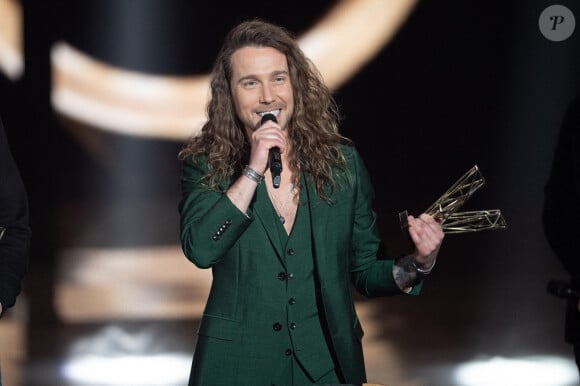 Julien Dore reçoit le prix de la meilleure création audiovisuelle de l'année lors des 36e Victoires de la Musique à la Seine Musicale le 12 février 2021 à Boulogne-Billancourt. David Nivière/ABACAPRESS.COM