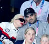 La star américaine a été aperçue dans les tribunes de La Défense Arena
Lady Gaga et son fiancé Michael Polansky assistent à la victoire de Léon Marchand sur 400 m 4 nage lors des Jeux Olympiques de Paris 2024 (JO) à Paris La Defense Arena à Nanterre le 28 juillet 2024. © Dominique Jacovides-Pierre Perusseau/Bestimage 