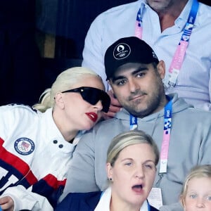 La star américaine a été aperçue dans les tribunes de La Défense Arena
Lady Gaga et son fiancé Michael Polansky assistent à la victoire de Léon Marchand sur 400 m 4 nage lors des Jeux Olympiques de Paris 2024 (JO) à Paris La Defense Arena à Nanterre le 28 juillet 2024. © Dominique Jacovides-Pierre Perusseau/Bestimage 