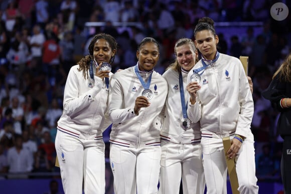 Marie-Florence Candassamy, Coraline Vitalis, Alexandra Louis-Marie et Auriane Mallo-Breton aux Jeux olympiques de Paris 2024 - Crédit photo : Gregory Lenormand / DPPI Media / Panoramic