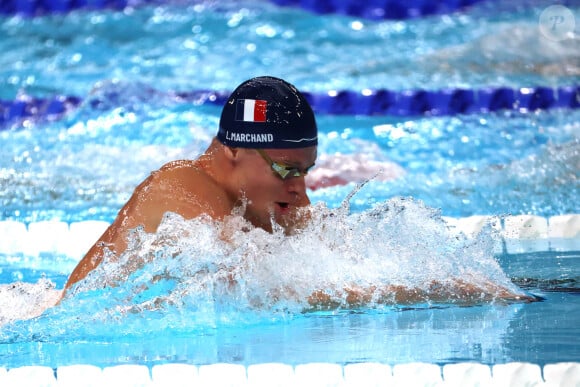 July 31, 2024, Paris, Ile de France, France: Leon Marchand (France) in the menâ€™s 200-meter breaststroke final during the Paris 2024 Olympic Summer Games at Paris La DÃ©fense Arena. (Credit Image: © David G. McIntyre/ZUMA Press Wire)