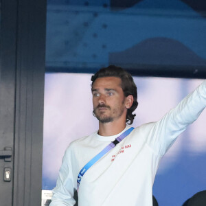 Antoine Griezmann - Célébrités assistent à la victoire de Léon Marchand qui devient champion Olympique sur 400 m 4 nages lors des Jeux Olympiques de Paris 2024 (JO) à Paris La Defense Arena à Nanterre le 28 juillet 2024. © Dominique Jacovides-Pierre Perusseau/Bestimage 