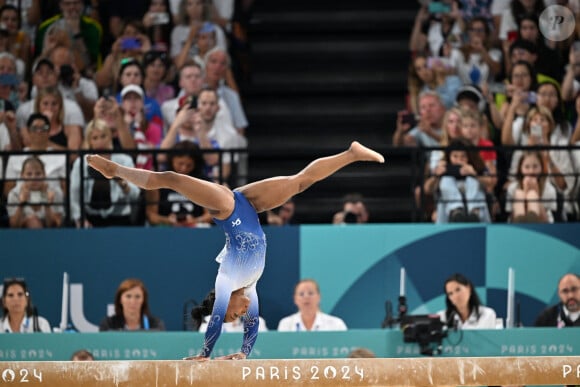 Ensemble, ils ont assisté à la contre-performance de Simone Biles
Simone Biles lors des épreuves de de gymnastique finale femmes poutre lors des Jeux Olympiques de Paris 2024 (JO) au Palais omnisports Bercy Arena, à Paris, France, le 5 août 2024. © Jacovides-Perusseau/Bestimage 