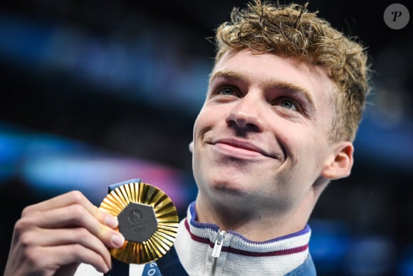 Marchand Leon (France) célèbre sa médaille d'or lors de la finale du 200m quatre nages individuel, Jeux Olympiques Paris 2024 le 02 août 2024 à l'Arena Paris La Défense à Nanterre, France.
Photo Matthieu Mirville / DPPI Media / Panoramic