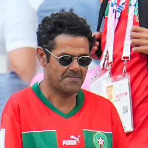 Jamel Debbouze et son fils Léon assistent à la demi-finale de football entre le Maroc et l'Espagne (1-2) lors des Jeux Olympiques de Paris2024 (JO) le 5 aout 2024.