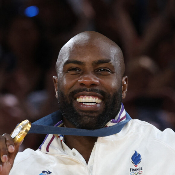 Teddy Riner d'or aux Jeux olympiques de Paris le 2 août 2024 (Credit Image: © Mickael Chavet/ZUMA Press Wire)