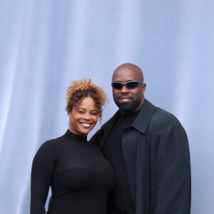 Teddy Riner et sa femme Luthna Plocus - Arrivées au défilé Balenciaga mode femme automne / hiver 2024-2025 à la Sorbonne Nouvelle lors de la Fashion Week de Paris (PFW), à Paris, France, le 3 mars 2024. © Denis Guignebourg/Bestimage 