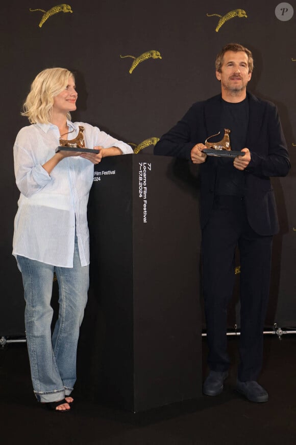 Ils ont tous les deux reçu le prix Excellence Award Davide Campari pour l'ensemble de leur carrière respective
Mélanie Laurent et Guillaume Canet au photocall du film "Le Déluge" lors du 77ème festival international du film de Locarno en Suisse, le 7 août 2024. Photo by Dario Raimondi/Splash News/ABACAPRESS.COM