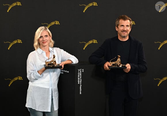 Mélanie Laurent et Guillaume Canet au photocall du film "Le Déluge" lors du 77ème festival international du film de Locarno en Suisse, le 7 août 2024. Photo by Dario Raimondi/Splash News/ABACAPRESS.COM