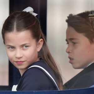 La princesse Charlotte, le prince George lors de la parade militaire "Trooping the Colour" à Londres le 15 juin 2024 © Julien Burton / Bestimage 