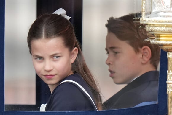 La princesse Charlotte, le prince George lors de la parade militaire "Trooping the Colour" à Londres le 15 juin 2024 © Julien Burton / Bestimage 