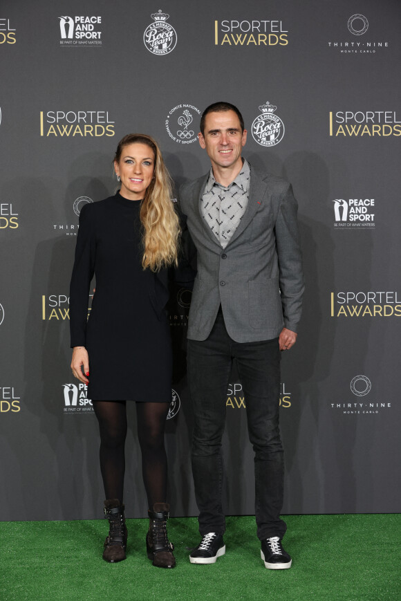 Pauline Ferrand-Prévot, championne du monde de cyclo cross et cross country , Julien Absalon, champion olympique de VTT - Photocall et cérémonie des Sportel Awards 2020 à la salle Prince Pierre du Grimaldi Forum de Monaco le 27 octobre 2020. © Jean-charles Vinaj / Bestimage 