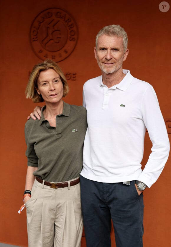 Denis Brogniart et sa femme Hortense - Les célébrités au village lors des Internationaux de France de tennis de Roland Garros 2024 à Paris (20 mai - 9 juin 2024), le 31 mai 2024. © Jacovides / Moreau / Bestimage