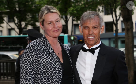 Paul Belmondo et son ex-femme Luana arrivent à la 9ème édition du "Global Gift Gala" à l'hôtel Four Seasons George V à Paris, le 25 avril 2018. © Denis Guignebourg/Bestimage 