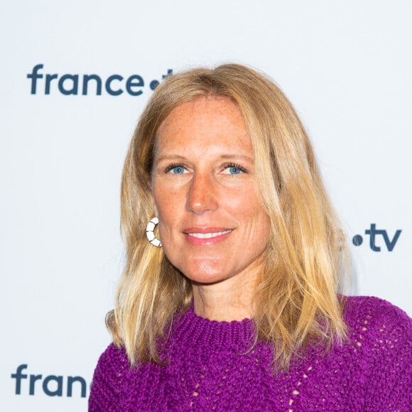 Agathe Lecaron lors du photocall dans le cadre de la conférence de presse de France Télévisions au Pavillon Gabriel à Paris, France, le 24 août 2021. © Pierre Perusseau/Bestimage