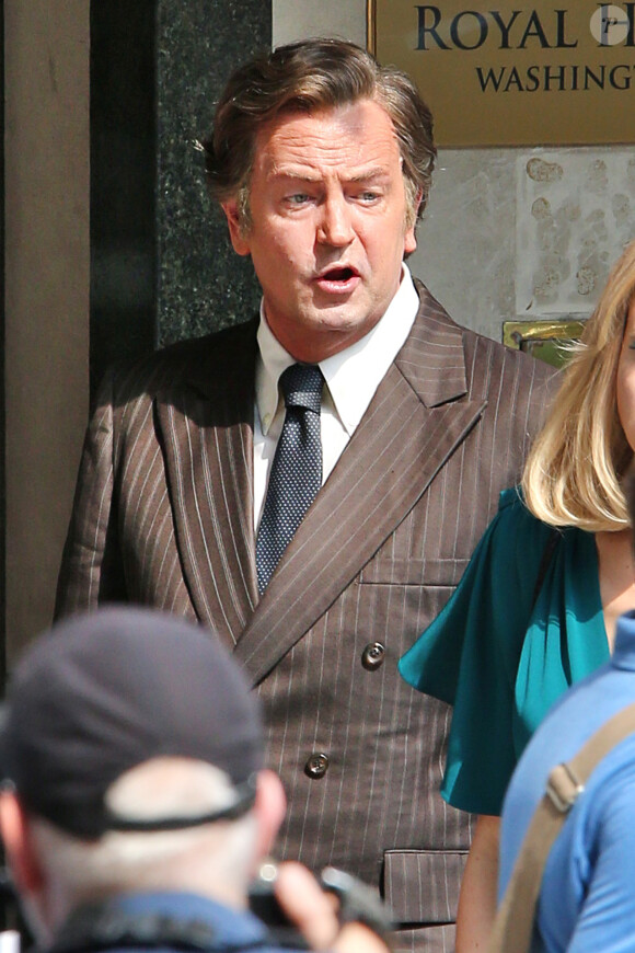 
Matthew Perry, méconnaissable, sur le tournage de The Kennedys: After Camelot à Toronto, le 27 mai 2016