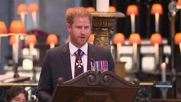 Le prince Harry, duc de Sussex lors de la célébration du 10ème anniversaire des Invictus Games, en la cathédrale Saint-Paul à Londres, Royaume Uni, le 8 mai 2024.